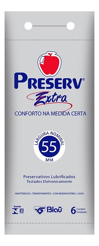 Preservativo Preserv Extra C/ 6 Camisinhas