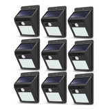 Pack X9 Foco Led Solares Exterior Luz Solar Foco Led Sensor