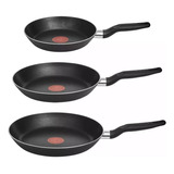 Juego De Sartenes Negro Easy Cook De 20 Cm, 24 Cm Y 26 Cm