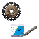 Pacha Shimano 7 Vel 14-34 Megarange Mas Cadenilla Kmc Z7 