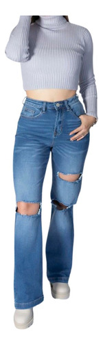 Pantalón De Mezclilla Wide Leg Jeans