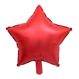 Estrella Metalizada Cromo Rojo 45cm Inflada C/helio