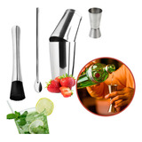 Kit 04 Pecas Barman Coqueteleira Boston Profissional Drinks