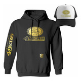 Kit Sudadera + Gorra Estilo San Francisco 49ers Nfl Gold