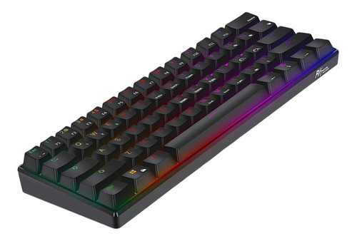 Teclado Gamer Royal Kludge Rk61 Qwerty Inglés Us Color Negro Con Luz Rgb