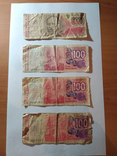 4 Billetes Antiguos Argentinos Usado
