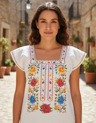 Blusa Pechera Lino Mujer Adulto Mayakim