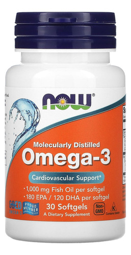 Ômega-3 Molecularmente Destilados 30soft Nowfoods Importado