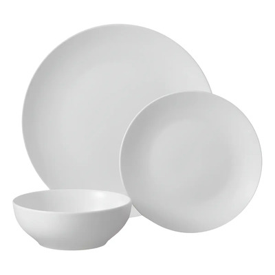 Juego Vajilla Cerámica Stoneware Blanco 12 Piezas Mainstays 4 Personas | Meses sin interés