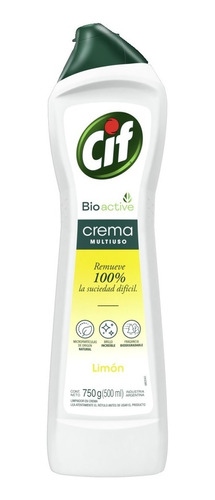 Cif Bioactive Crema Multiuso Limón 750 G 500 Ml