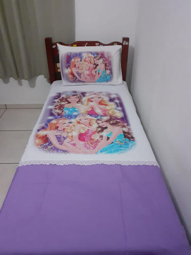 Colcha Quarto Infantil Personagens Cama Solteiro -2 Peças