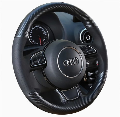 Forro Cubre Volante Audi A1-8 S1-8 Rs4-7 Q3 Q5 Fibra Carbono