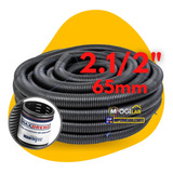 50m De Tubo Para Drenagem Corrugado Preto 65mm 2. 1/2''