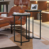  Conjunto Mesa Lateral Liz - Preta Tampo Espelhado