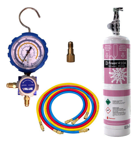 Kit Carga De Gas Aire Acondicionado Split R410 Refrigeracion