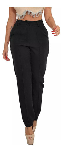 Calça Feminina Social Alfaiataria Uniforme Skinny Oxford