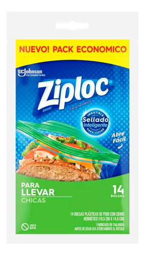 Ziploc Bolsas Cierre Hermético Para Llevar Chicas X14 6c