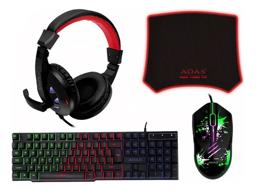 Pack Gamers Combo Gamer Teclado Mouse Kit Gamer Pc Audifono