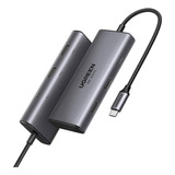 Hub Adaptador Ugreen  6 Em 1 P/ Usb C + Pd 8k-30hz Cinza