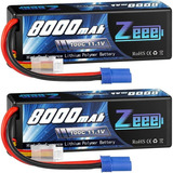 2 Baterias Lipo Zeee 11,1 V 3s 100c 8000mah C/enchufe Ec5 Rc