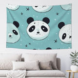 Adanti Cartoon Panda Bear Print Tapestry Decorative Wall So.