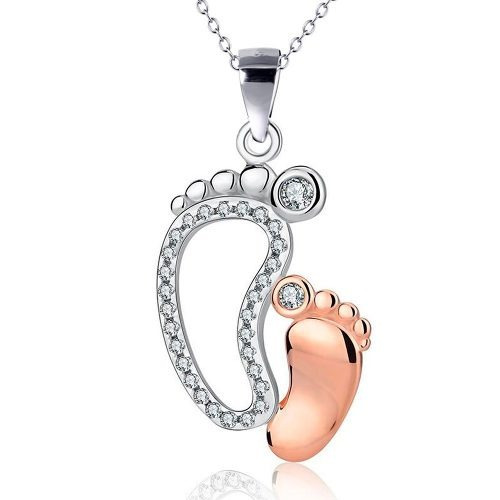 Regalo Mamá Bebé Corazón Ángel Amor Huella Swarovski Element