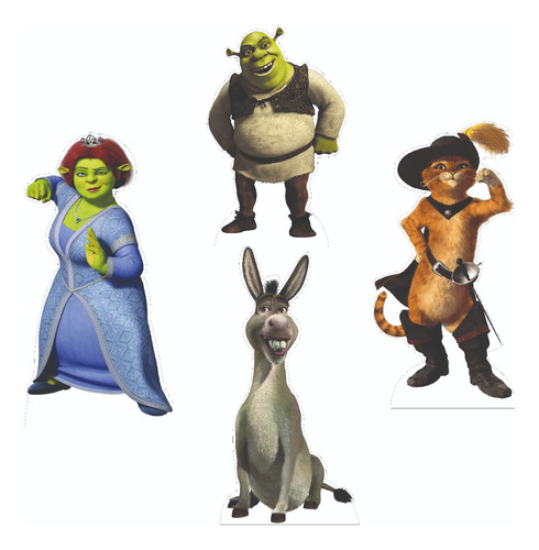 Shrek - 4 Displays Decorativos Para Fiesta Infantil