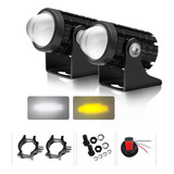 Par Faros De Lupa 80w Luz Spot Doble Color Para Auto Moto