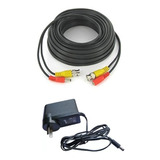 Kit Pack Cable Coaxial 18m Bnc Video Alimen + Fuente 12v 1a