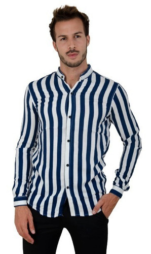 Camisa Manga Larga Rayadas Lino C/ Mao Entalladas Art 2910