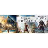 Videojuegos Assasin's Creed Vallhala, Odyssey Y Origins