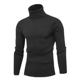 Cacharrel Blusa Tricot Lã Masculina Canelada Gola Alta Re765