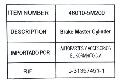 Bomba De Frenos Nissan B15 Almera D21 Foto 4