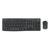 Kit De Teclado Y Mouse Inalámbrico Logitech Mk295 Inglés Us De Color Negro