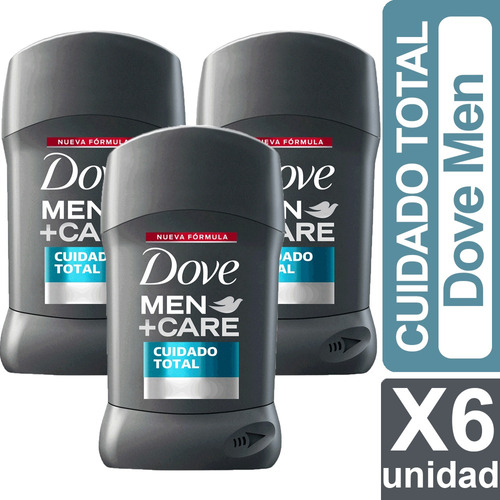 Desodorante Barra Dove Men + Care Cuidado Total Pack De 6