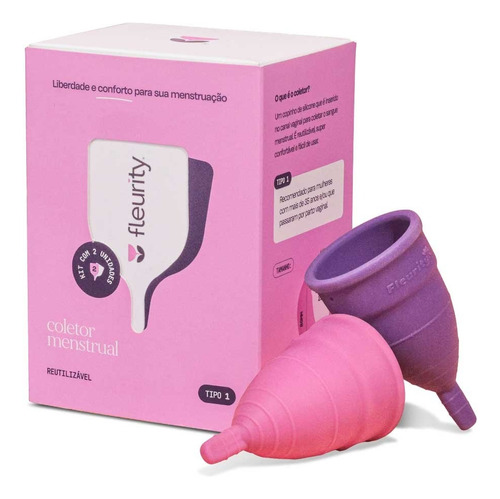 Kit  Coletor Menstrual Reutilizavel E Flexivel 12h Fleuruty