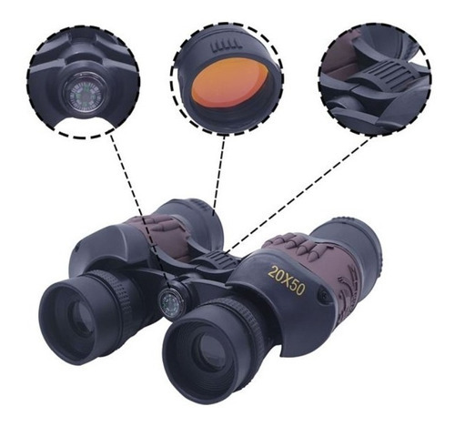 Larga Vistas Binocular Negro Goma Con Estuche 1000 Mts