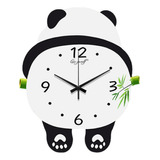 Reloj De Pared Con Diseño De Panda, Decorativo Con Luz, L