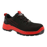 Tenis Industrial Con Casquillo Sicuro Negro Rojo Para Hombre