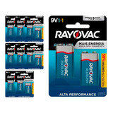 18 Baterias Alcalinas Rayovac 9v (9 Cart C/2un. Cada)