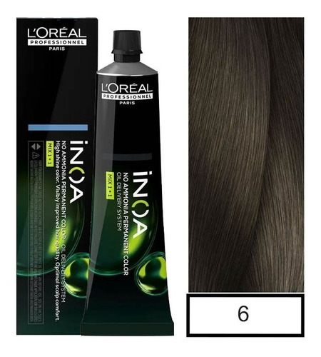 Tintura Permanente Sin Amoníaco Loreal Inoa 6