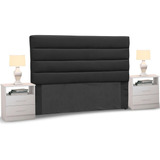 Cabeceira Cama Box Casal Queen 160cm Greta Suede Preto E 2 C