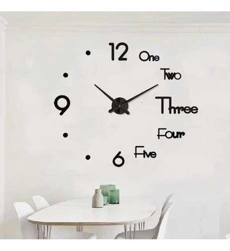 3d Diy Reloj De Pared Grande Acrílico 75x75cm