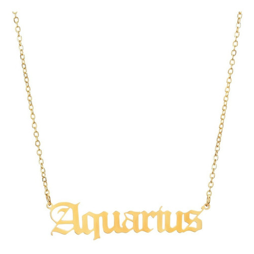 Collar Acuario Horóscopo Signo Del Zodiaco Letras Góticas