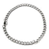 Pulseira Masculina Grumet 4mm Aço Inoxidável Prata Cirúrgico