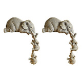 Adornos De Resina Con Forma De Elefante, 6 Piezas, 2 Elefant
