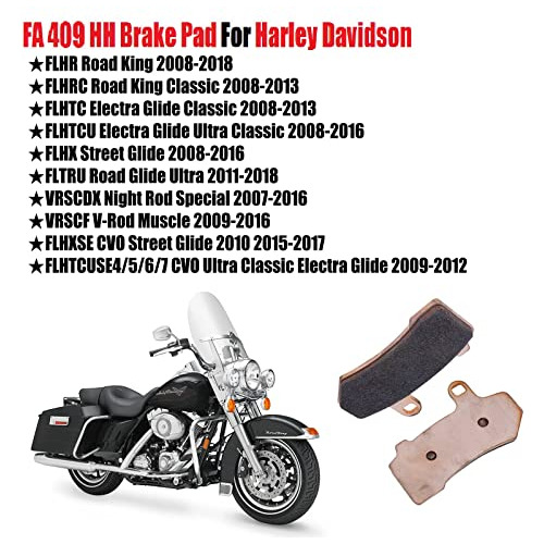 Pastillas De Freno Sinterizadas Fa409 Harley Davidson, ... Foto 2