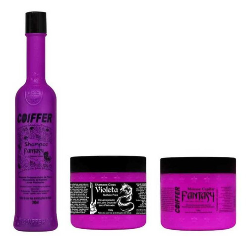 Kit Desamarelador Fantasy Coiffer Cosméticos Com 3 Produtos