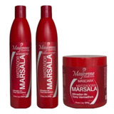 Kit Marsala Maycrene Shampo/condicionador/mascara