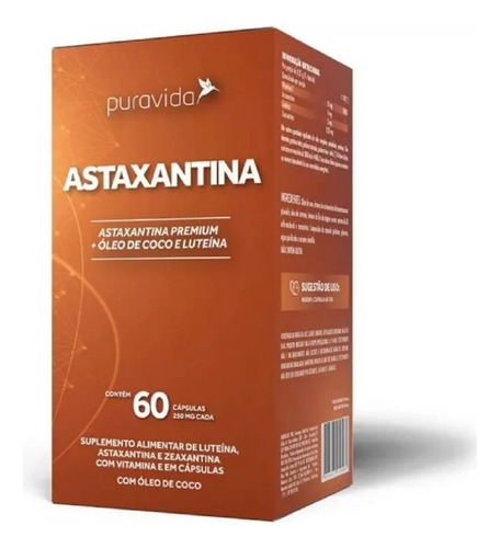 Astaxantina Puravida Luteína Zeaxantina Vitamina E 60 Cáps